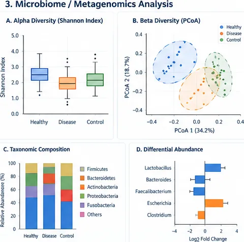 Demonstration figure: Microbiome / metagenomics analysis
